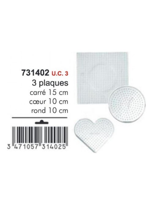 lot de 3 plaques a picots perlou - Kiabi