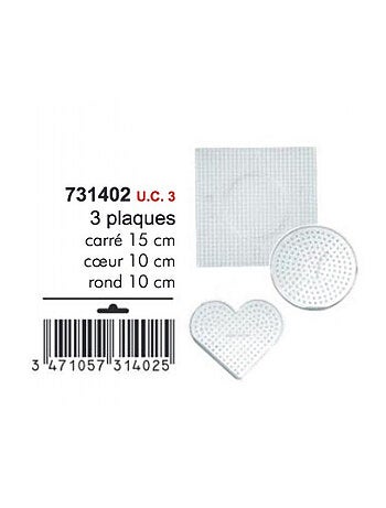 Lot de 3 plaques a picots perlou