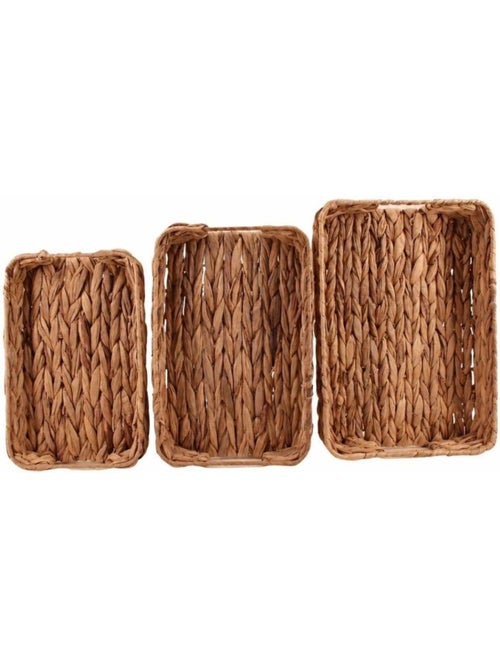 Lot de 3 plateaux rectangulaires en jacinthe d'eau - Kiabi Lot de 3 plateaux rectangulaires en jacinthe d'eau - Kiabi