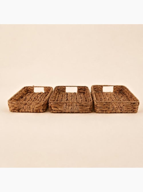 Lot de 3 plateaux rectangulaires en jacinthe d'eau - Kiabi Lot de 3 plateaux rectangulaires en jacinthe d'eau - Kiabi