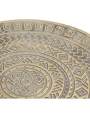 Lot de 3 plateaux ronds en acier doré SAMIR