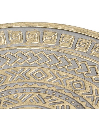 Lot de 3 plateaux ronds en acier doré SAMIR