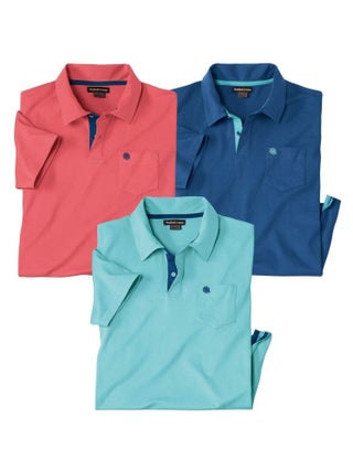 Lot de 3 Polos Casual Summer   - ATLAS FOR MEN