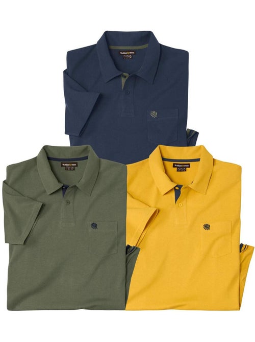 Lot de 3 polos coton atlas for men® - atlas for men - Kiabi Lot de 3 polos coton atlas for men® - atlas for men - Kiabi