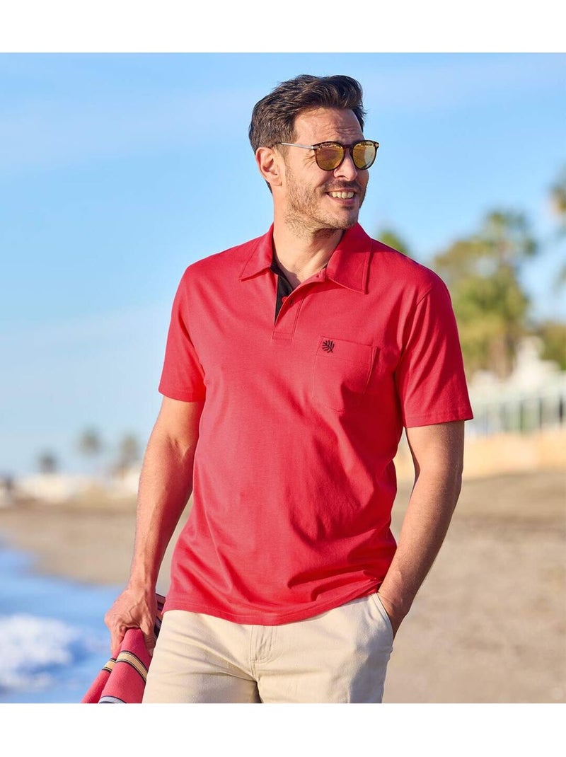 Lot de 3 Polos Coton Casual   - ATLAS FOR MEN Gris Rouge Noir - Kiabi