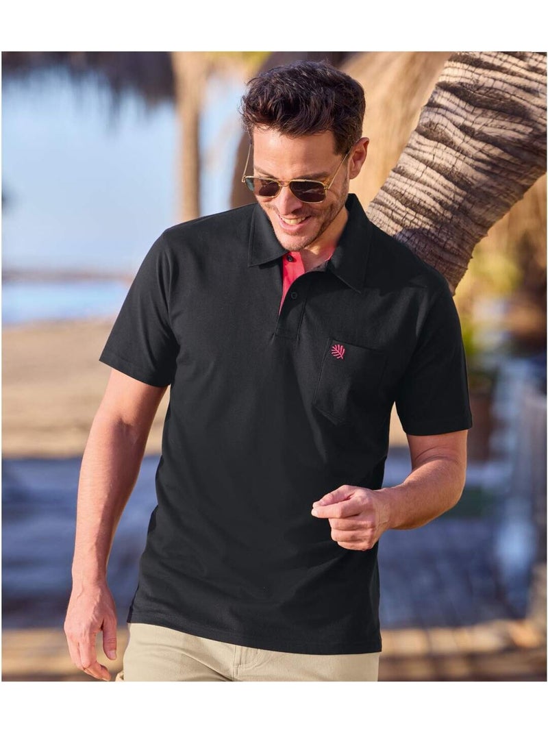 Lot de 3 Polos Coton Casual   - ATLAS FOR MEN Gris Rouge Noir - Kiabi