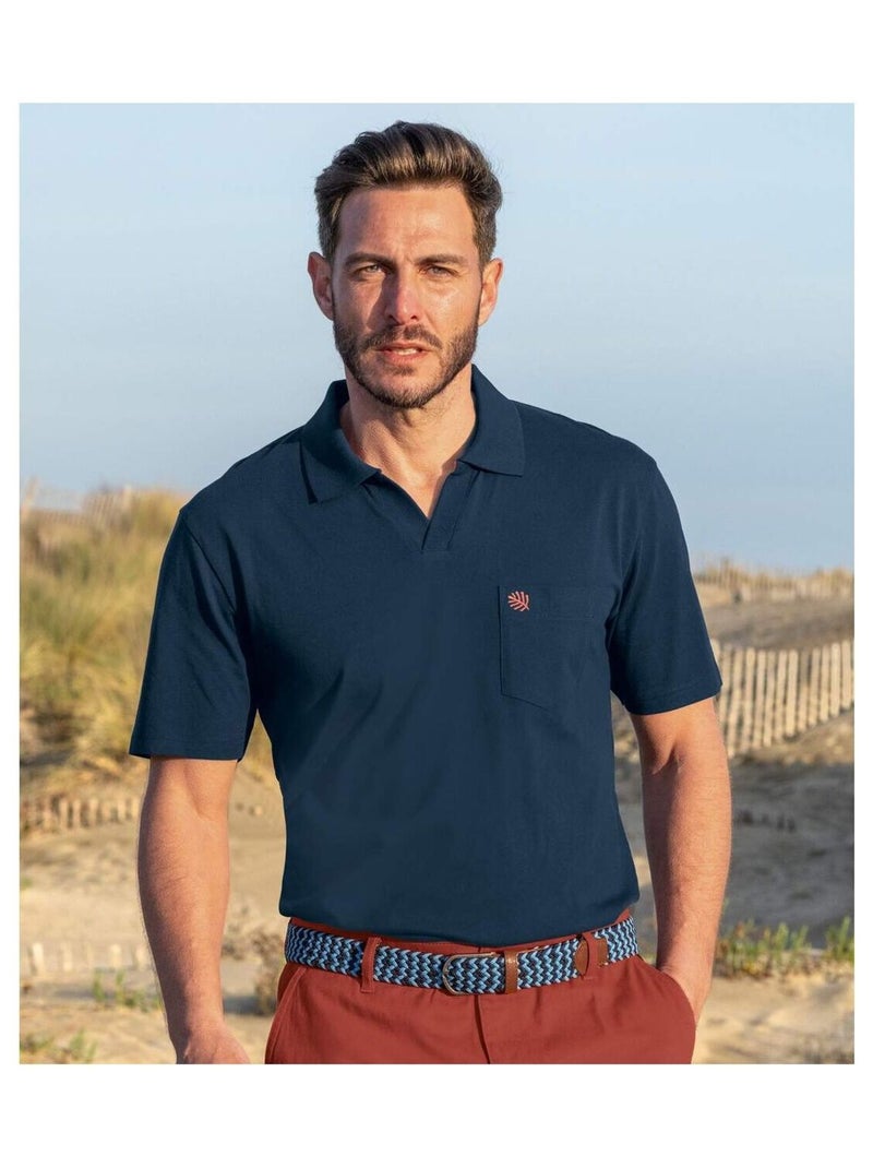 Lot de 3 Polos Coton Sans Boutons   - ATLAS FOR MEN Blanc Blanc Bleu - Kiabi