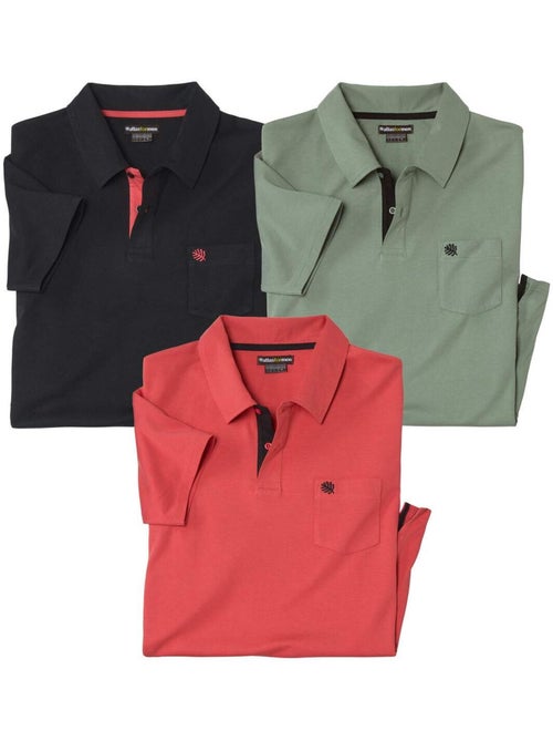 Lot de 3 polos coton unis   - atlas for men - Kiabi