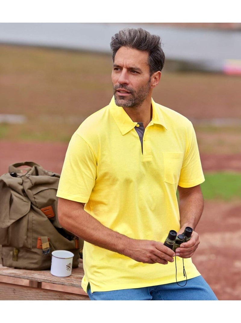 Lot de 3 Polos Outdoor   - ATLAS FOR MEN Bleu Jaune Gris - Kiabi