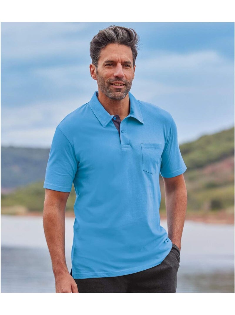 Lot de 3 Polos Outdoor   - ATLAS FOR MEN Bleu Jaune Gris - Kiabi
