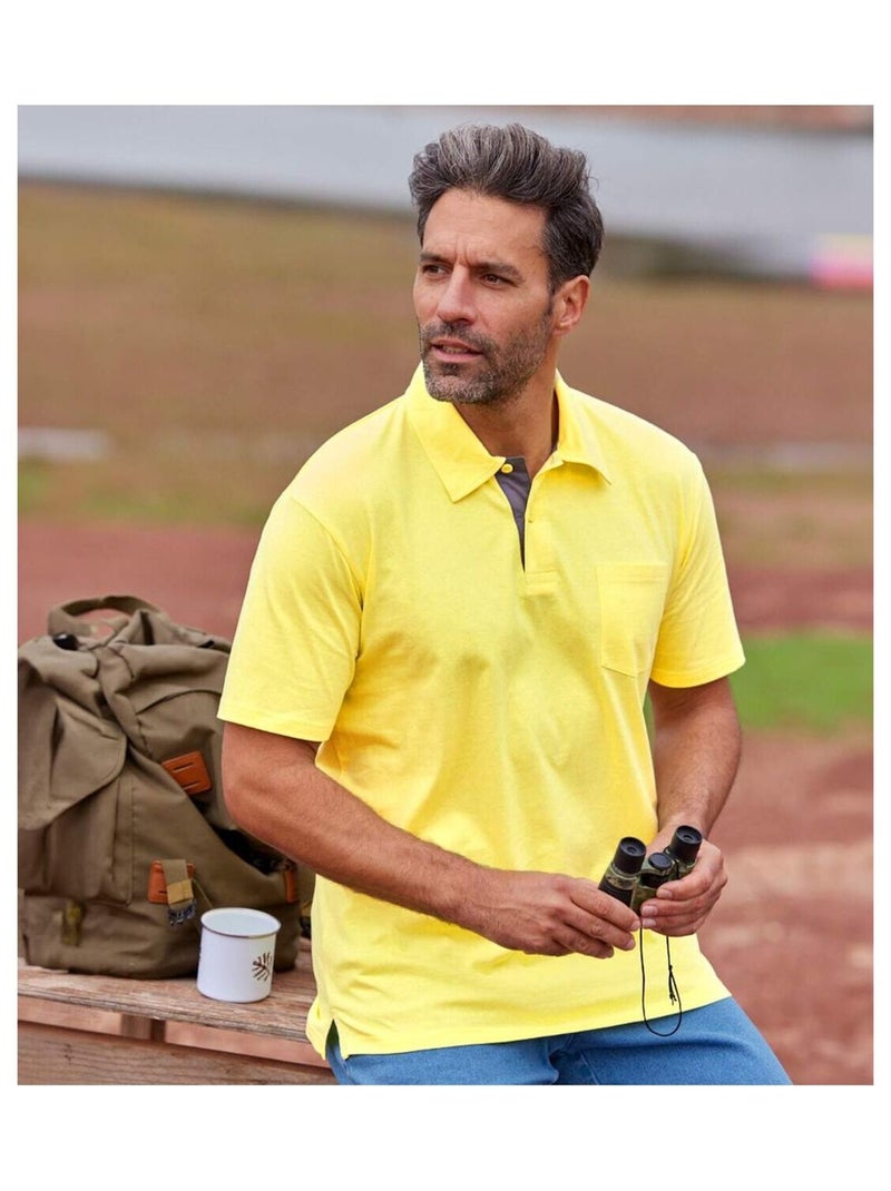 Lot de 3 Polos Outdoor   - ATLAS FOR MEN Bleu Jaune Gris - Kiabi
