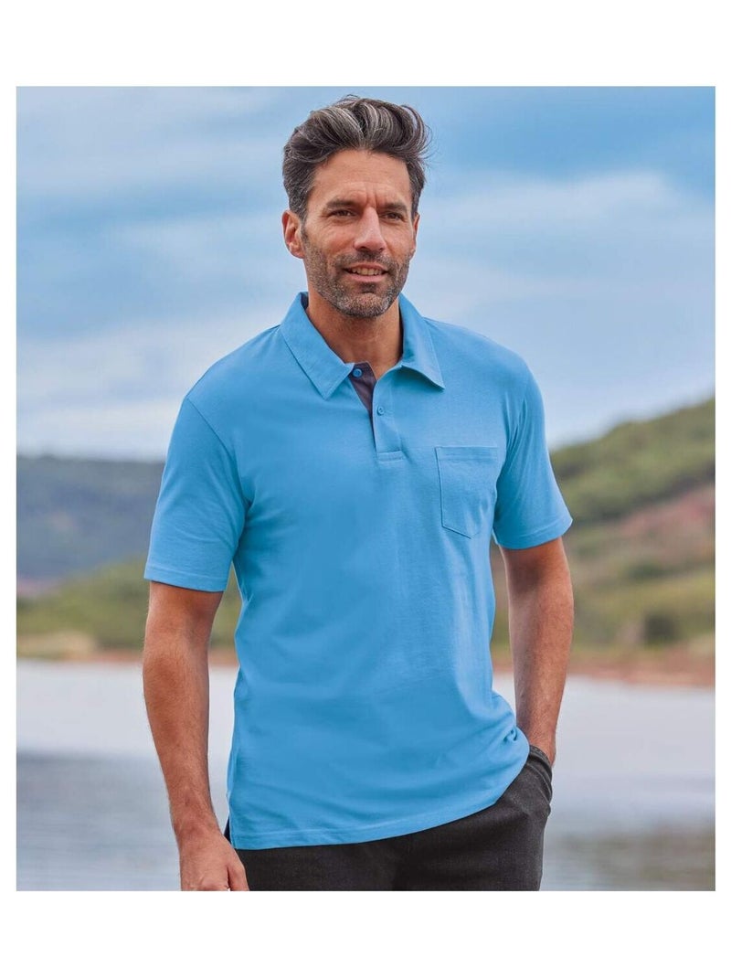 Lot de 3 Polos Outdoor   - ATLAS FOR MEN Bleu Jaune Gris - Kiabi