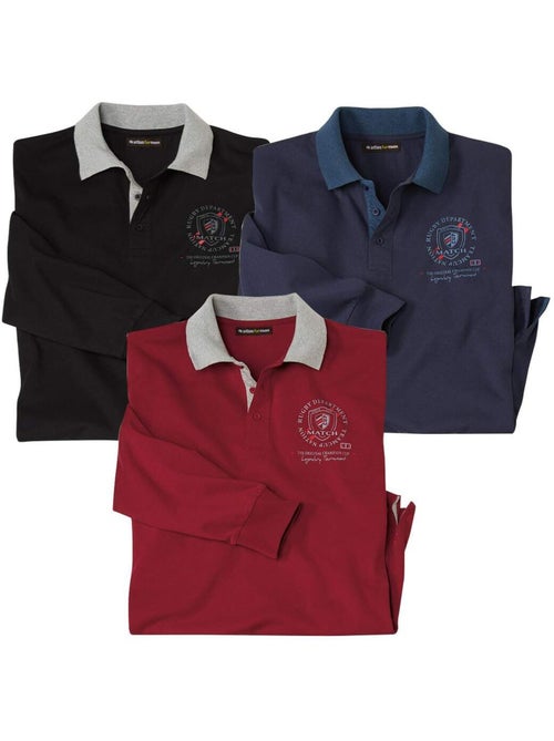 Lot de 3 Polos Rugby North Club  - ATLAS FOR MEN - Kiabi