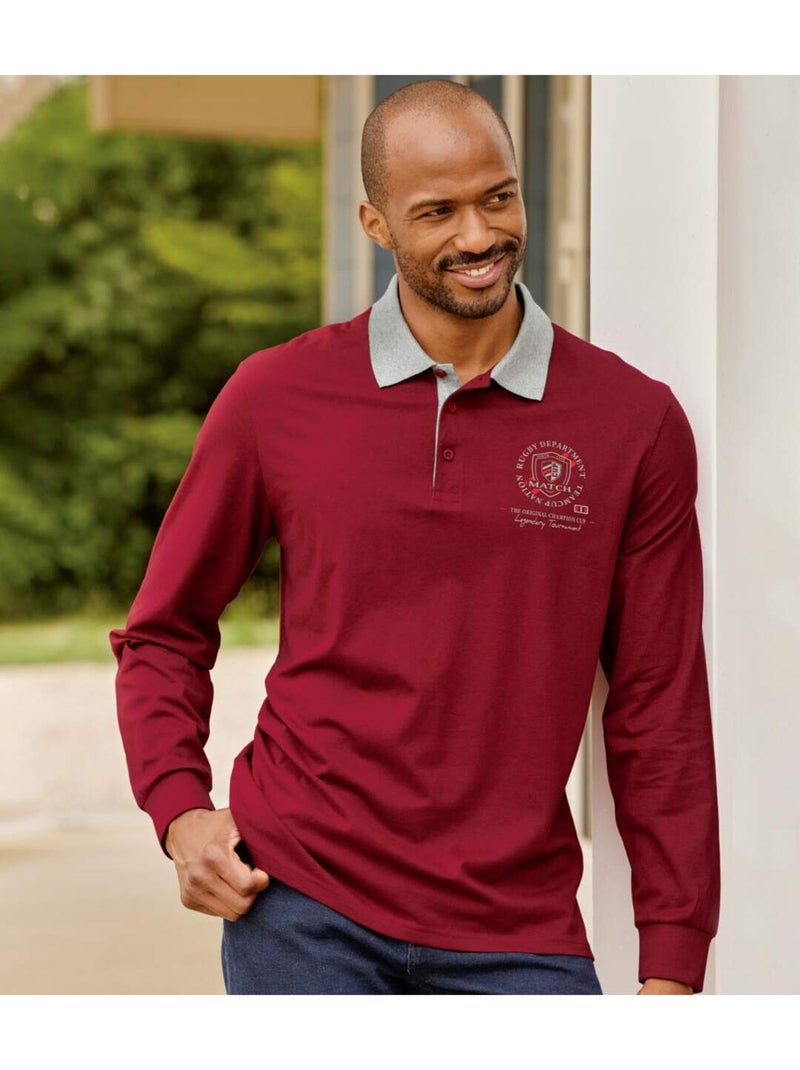 Lot de 3 Polos Rugby North Club  - ATLAS FOR MEN Bleu Bordeaux Noir - Kiabi