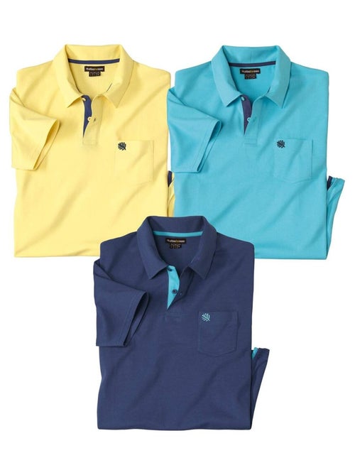 Lot de 3 Polos Summertime   - ATLAS FOR MEN - Kiabi
