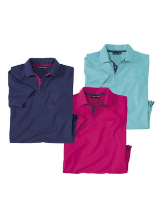 Lot de 3 Polos Unis Summer - Atlas For Men