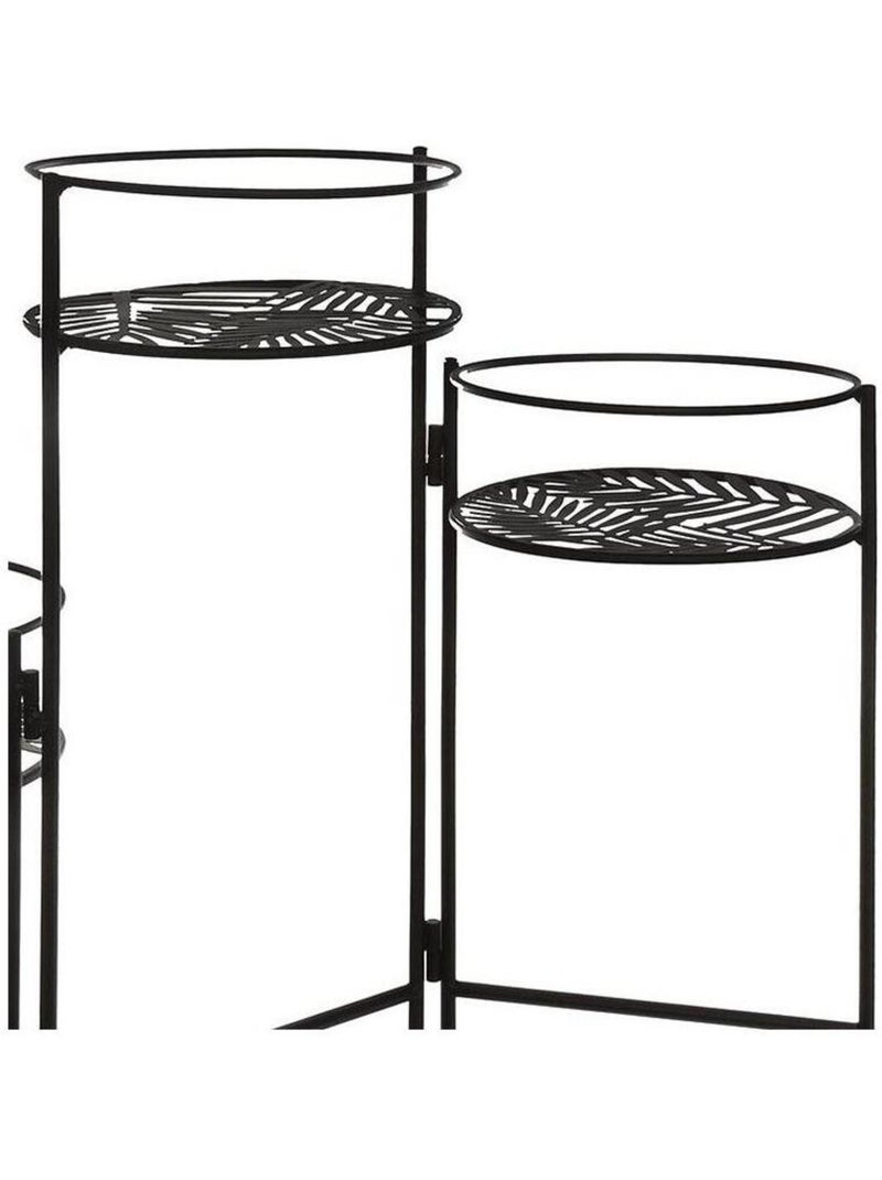 Lot de 3 portes plante en métal Leaf noir Noir - Kiabi