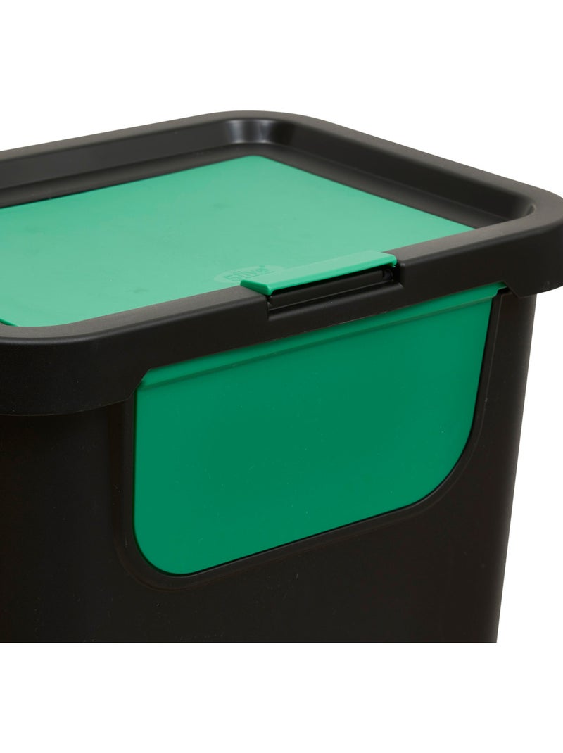 Lot de 3 poubelles de tri 24L BASIC Noir - Kiabi