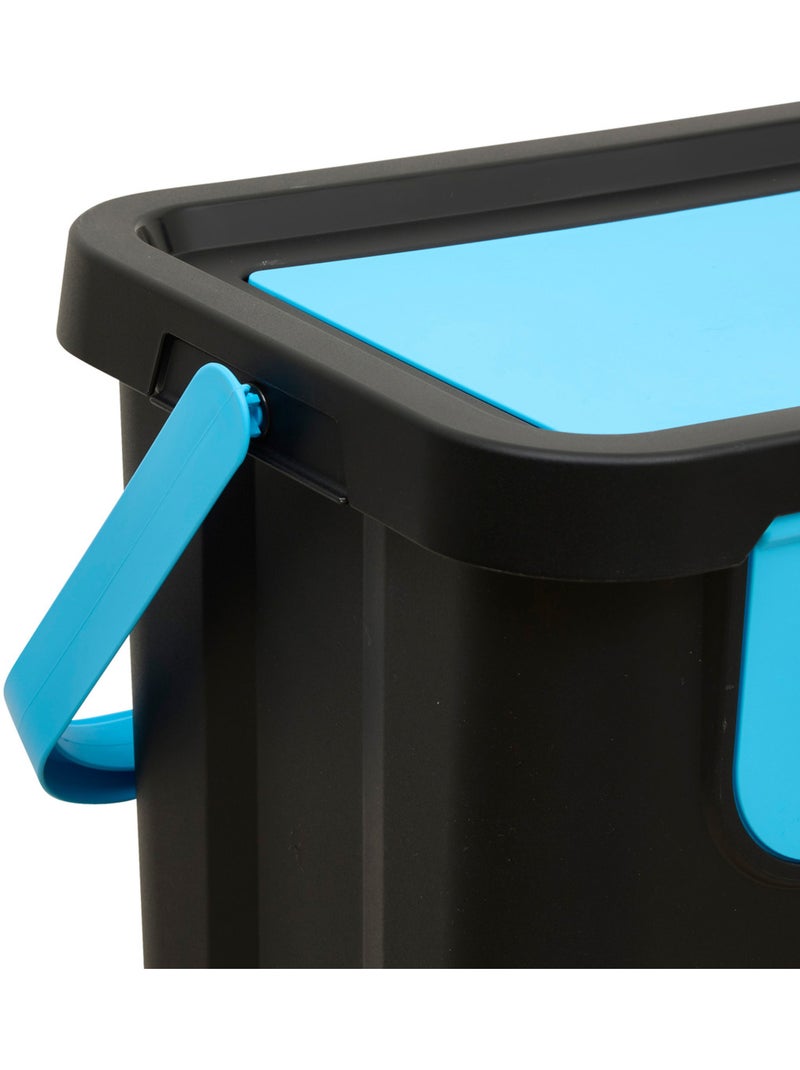 Lot de 3 poubelles de tri 24L BASIC Noir - Kiabi