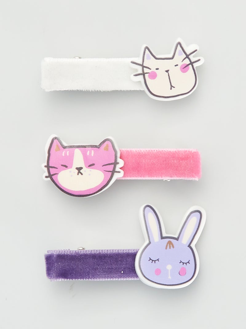Lot de 3 princes crocos Violet/rose/blanc - Kiabi