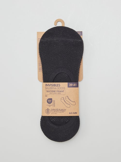 Lot de 3 protège-pieds en coton pour femme - Kiabi