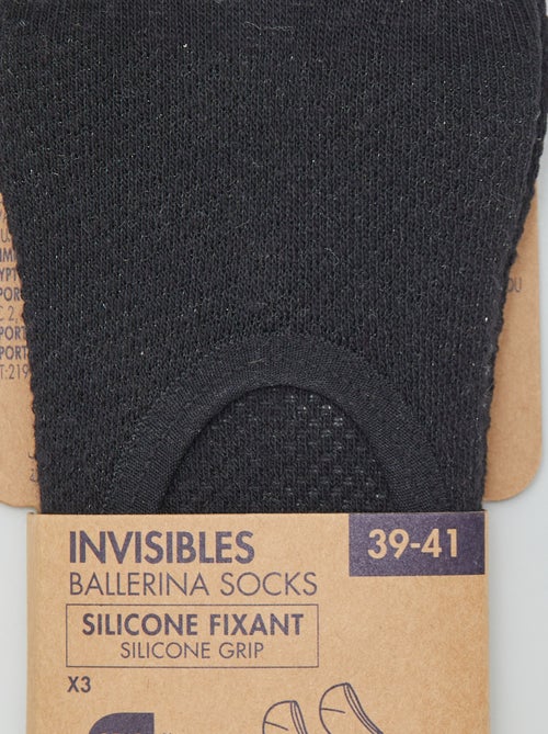 Lot de 3 protège-pieds en coton pour femme - Kiabi