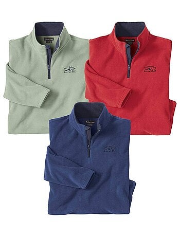 Lot de 3 Pulls en Polaire Outdoor - ATLAS FOR MEN