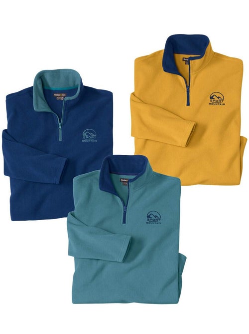 Lot de 3 Pulls Micropolaires Sport Mountain   - ATLAS FOR MEN - Kiabi