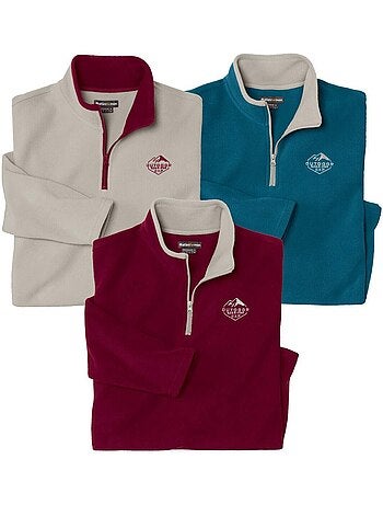 Lot de 3 Pulls Zippés en Micropolaire - ATLAS FOR MEN