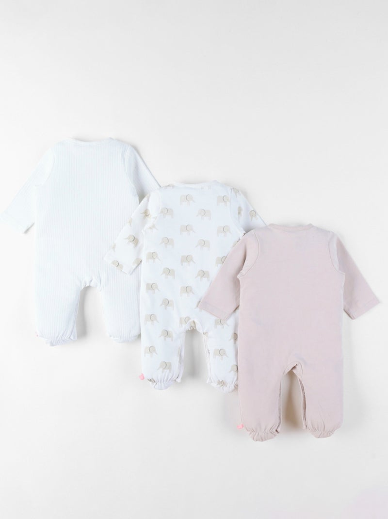 Lot de 3 pyjamas bébé en jersey Noukie's Beige - Kiabi