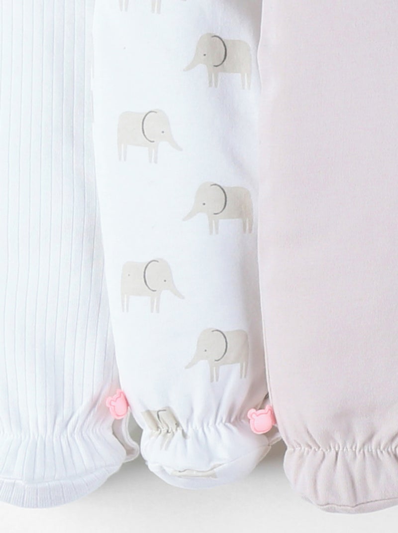 Lot de 3 pyjamas bébé en jersey Noukie's Beige - Kiabi