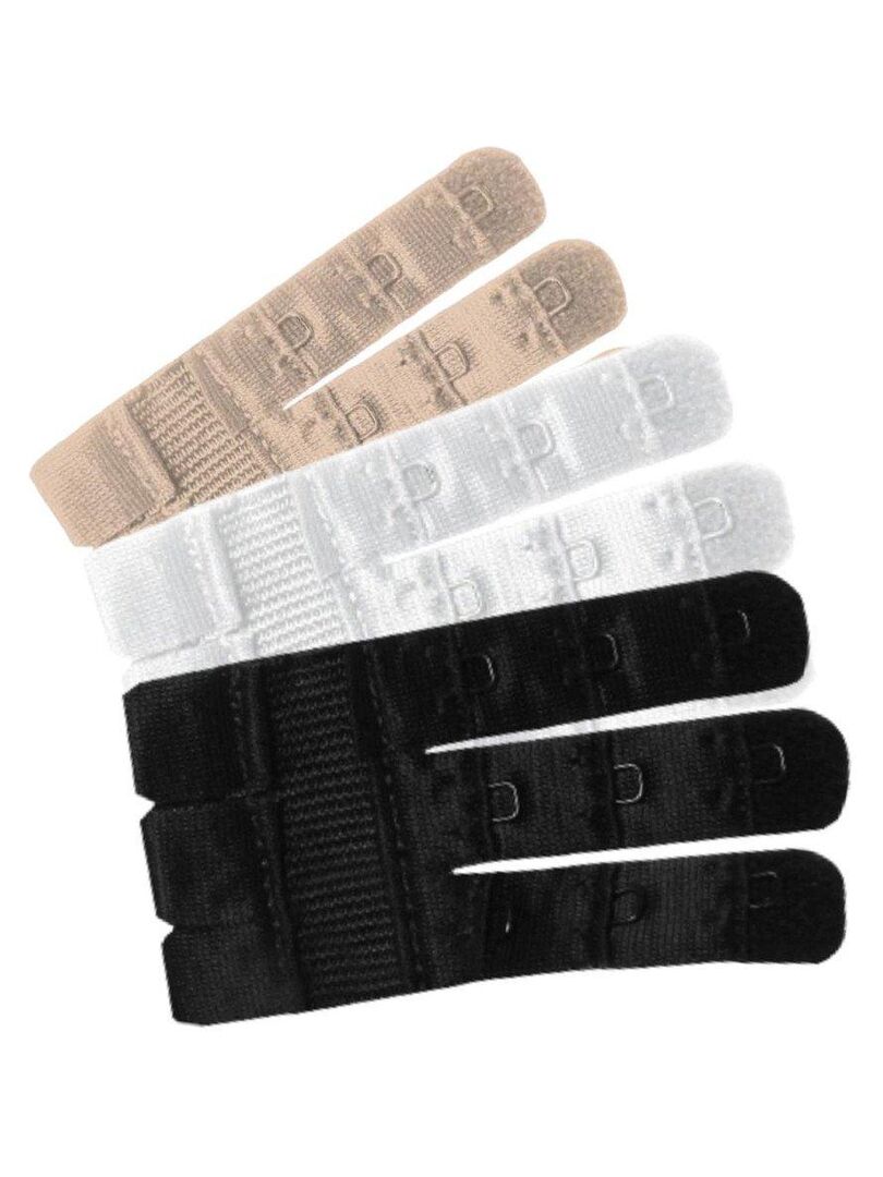 Lot de 3 rallonges flexibles et extensibles pour soutien gorge 3 crochets Multicolore - Kiabi
