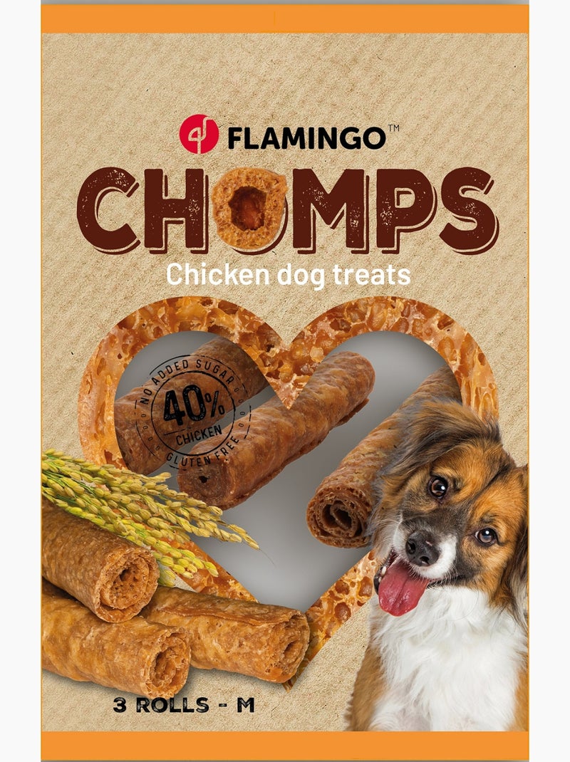 Lot de 3 rouleaux de poulet pour chien sans gluten 90 g Marron - Kiabi