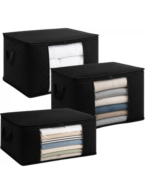 Lot de 3 sacs de rangement pliable pour vêtements, linge de maison avec poignées - vivezen - Kiabi Lot de 3 sacs de rangement pliable pour vêtements, linge de maison avec poignées - vivezen - Kiabi