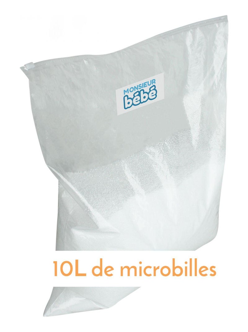 Lot de 3 sacs de recharge microbilles avec fermeture zippée - Monsieur Bébé Blanc - Kiabi