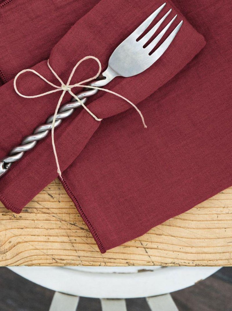 Lot de 3 serviettes 40x40 Gaze de coton Bordeaux - Kiabi