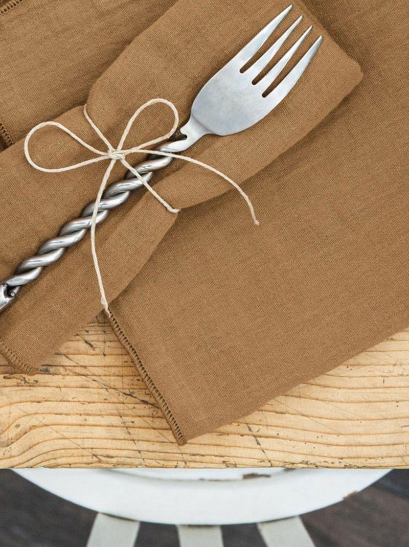 Lot de 3 serviettes 40x40 Gaze de coton Camel - Kiabi