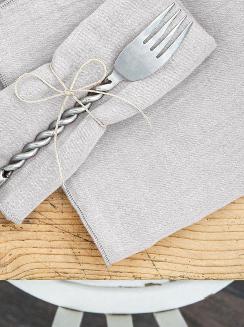 Lot de 3 serviettes 40x40 Gaze de coton Gris clair - Kiabi