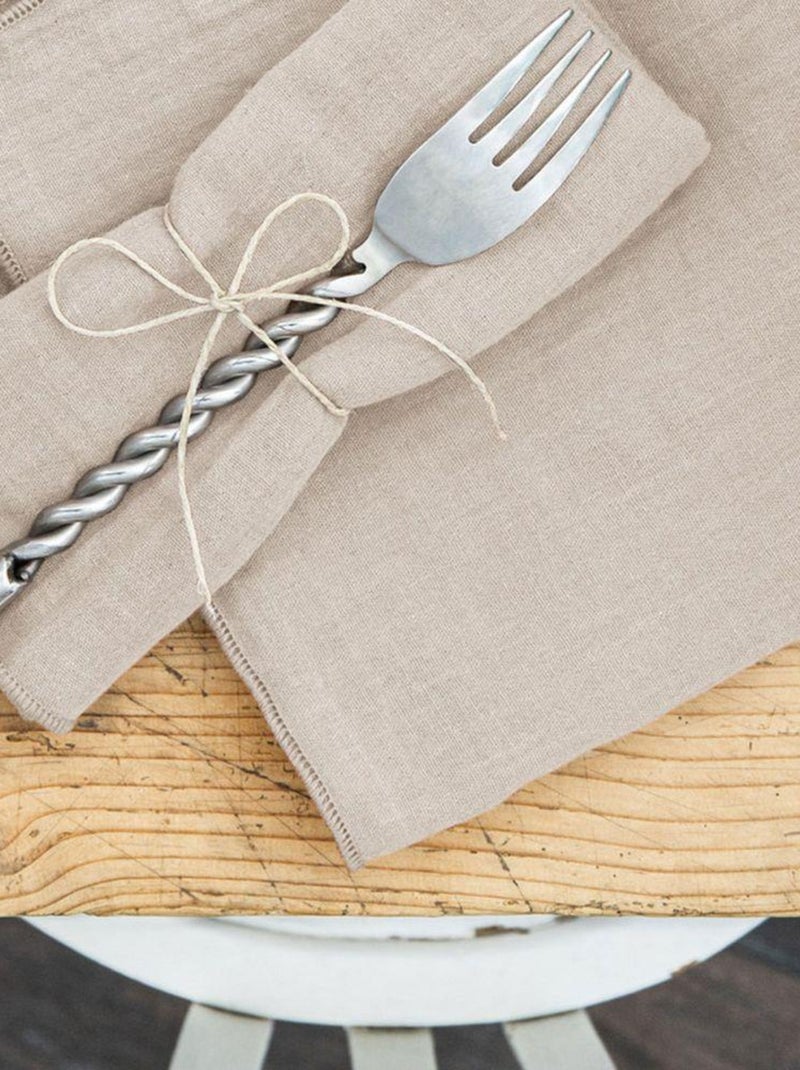 Lot de 3 serviettes 40x40 Gaze de coton Marron clair - Kiabi