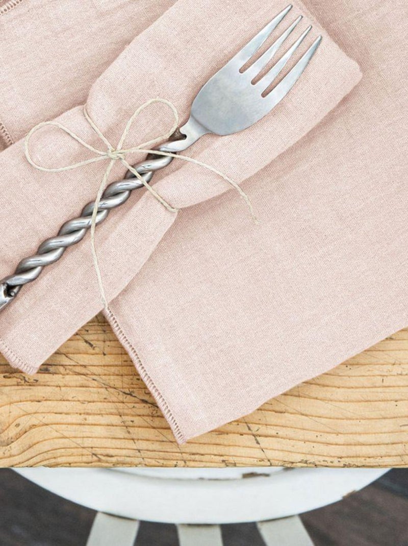 Lot de 3 serviettes 40x40 Gaze de coton Rose clair - Kiabi