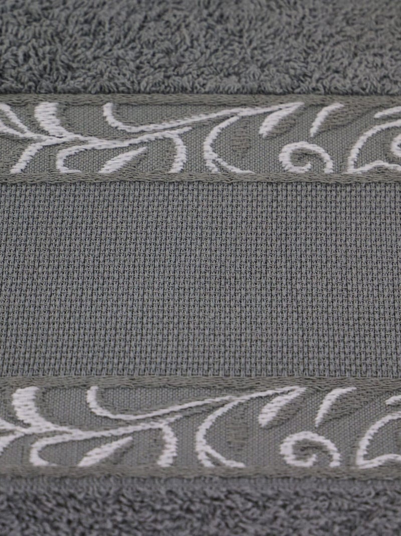 Lot de 3 serviettes coton éponge avec bande en toile aida PANAMA Bleu lagon - Kiabi