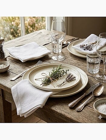 Lot de 3 serviettes de table Charline