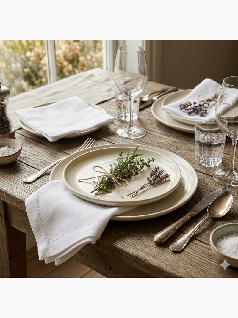 Lot de 3 serviettes de table Charline Blanc - Kiabi