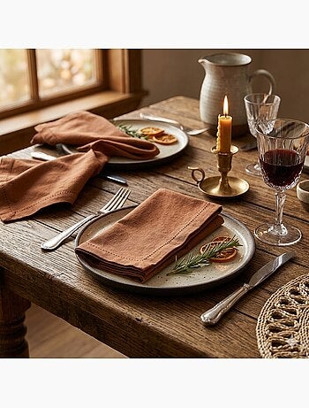 Lot de 3 serviettes de table Charline