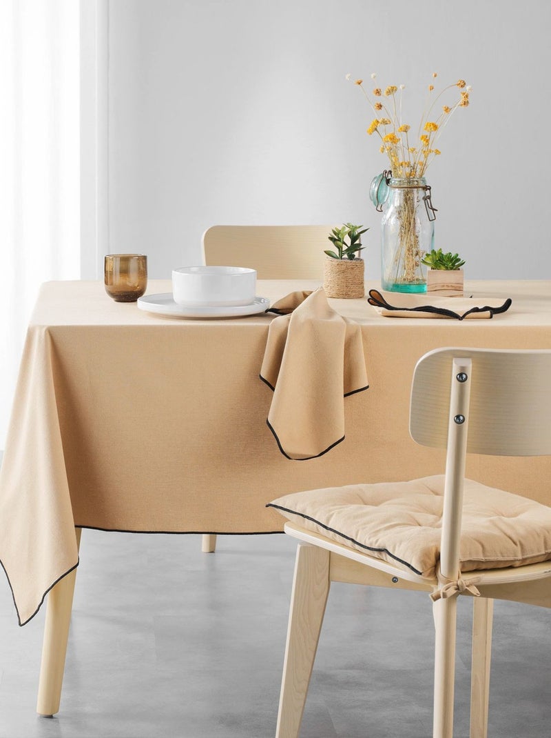 Lot de 3 serviettes de table en coton recyclé Anaïs Beige - Kiabi