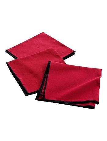 Lot de 3 serviettes de table en coton recyclé Anaïs