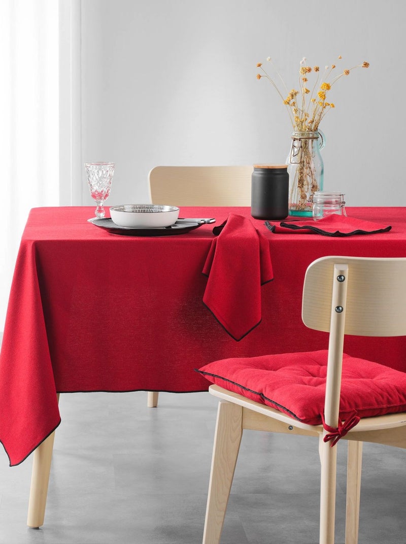Lot de 3 serviettes de table en coton recyclé Anaïs Rouge - Kiabi