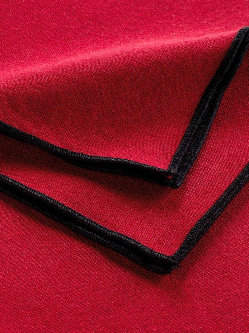 Lot de 3 serviettes de table en coton recyclé Anaïs Rouge - Kiabi