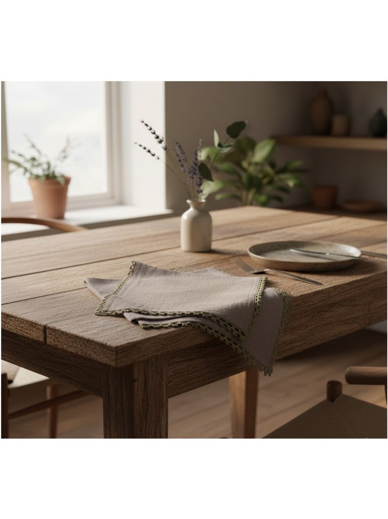 Lot de 3 Serviettes de table Feminas Marron - Kiabi