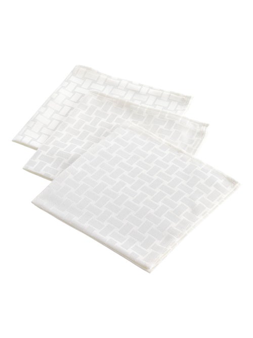 Lot de 3 Serviettes de Table Jacquard Damassé Maillon - Kiabi